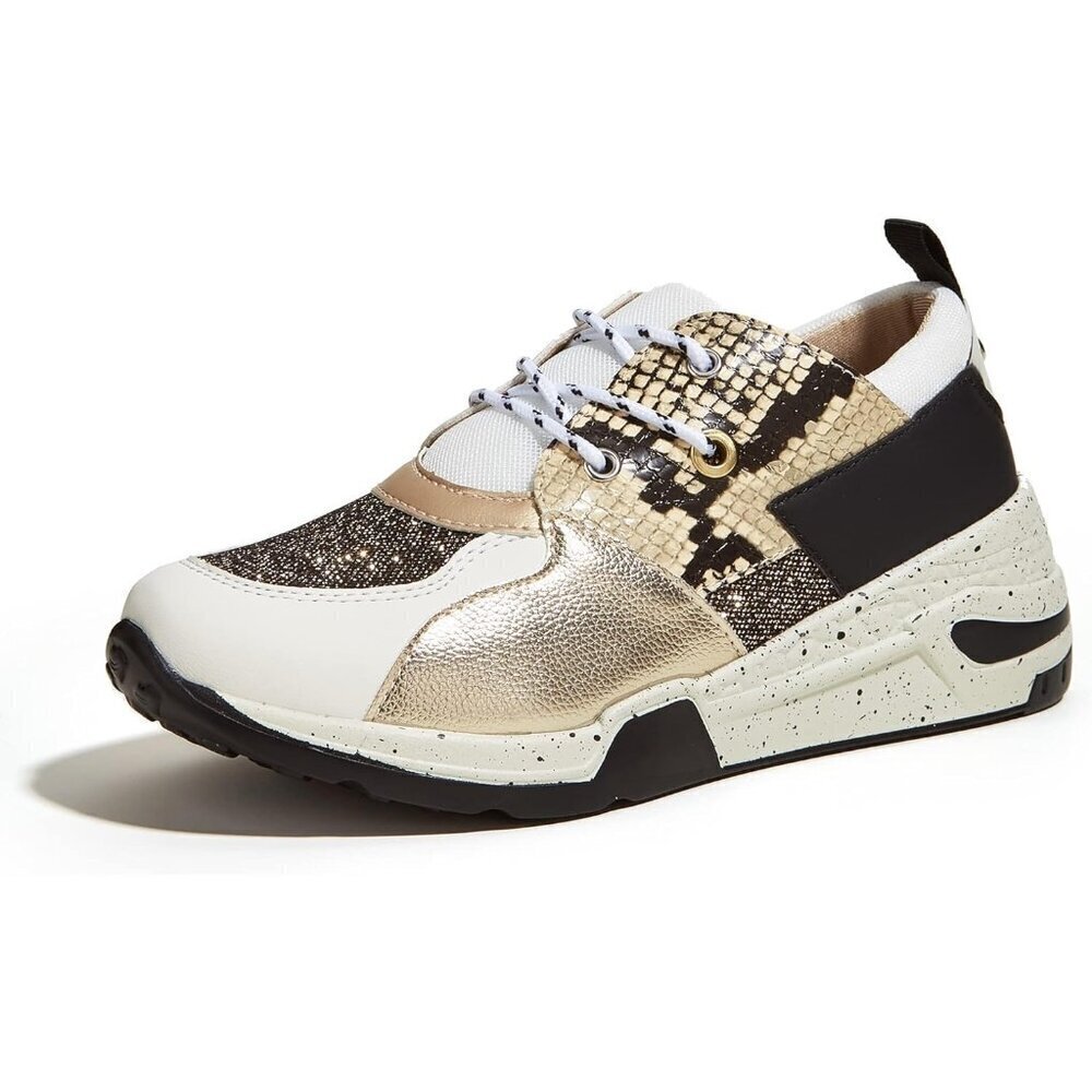 🆕Women Gold High Heel Wedge Sneakers Fashion Cliff Platform Retro Lace Up Shoes